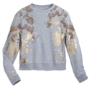 Disney Mulan Grey Gold Copper Floral Sweatshirt Size Small
